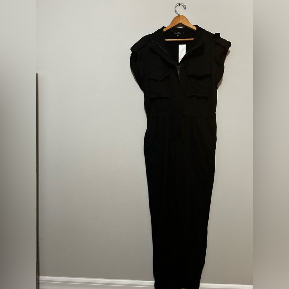 Black zip up romper
